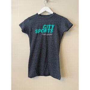 City Sports Georgetown Heather Gray Logo Tee Shirt Womens Medium